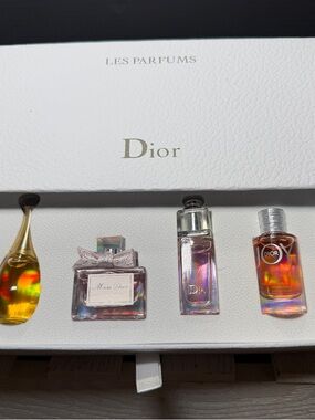 Dior White and Gold Les MINI Parfums Box